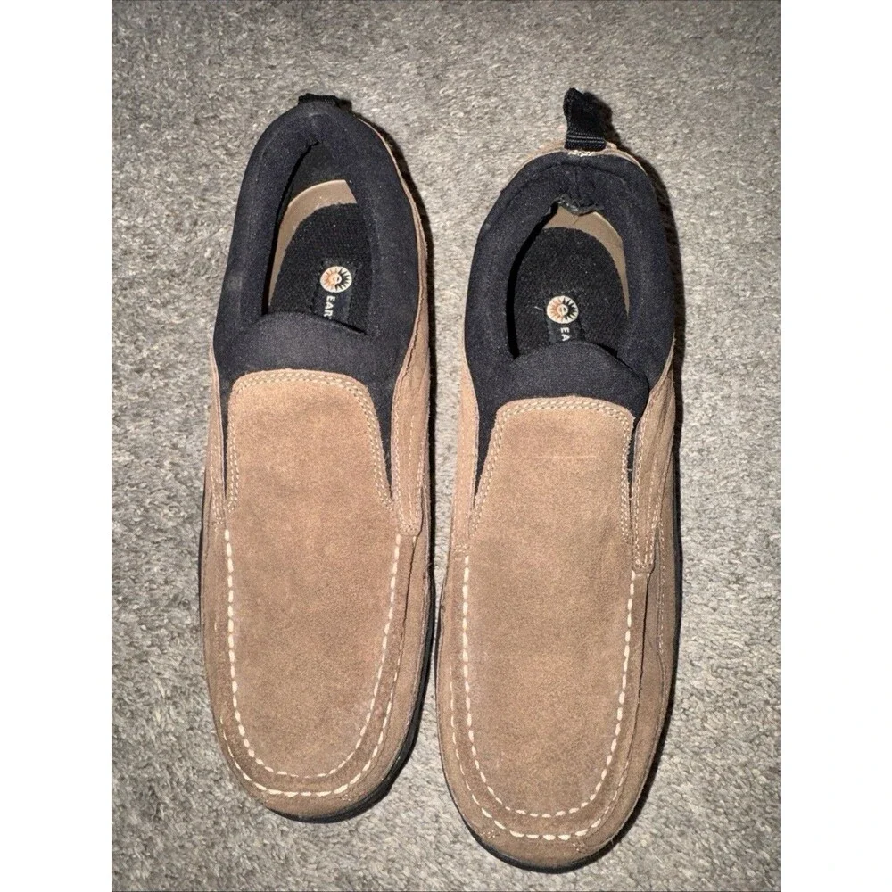 Men's Earth Shoe Moc Slip-on Comfort Dark Earth Brown Suede Sz 9.5 Mesa 6089665